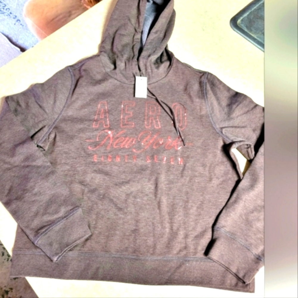 Aeropostale women size large hoodie-brown copper logo